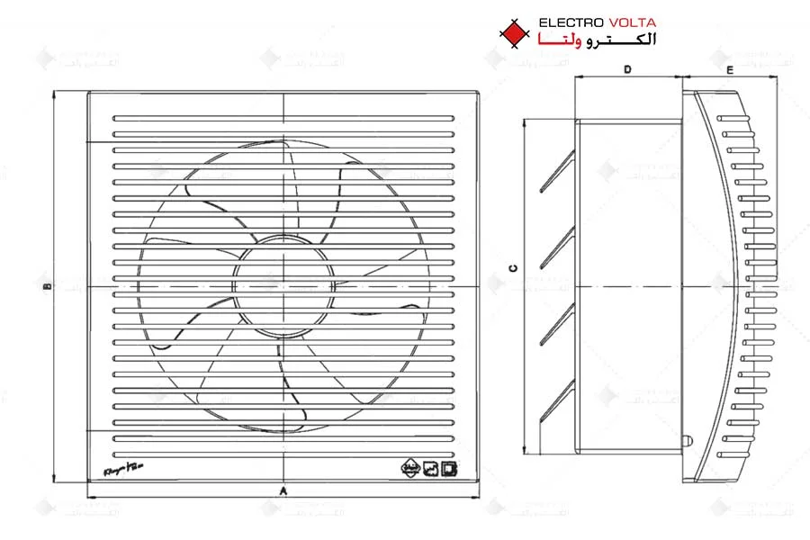 هواکش 15 دمپردار خزرفن