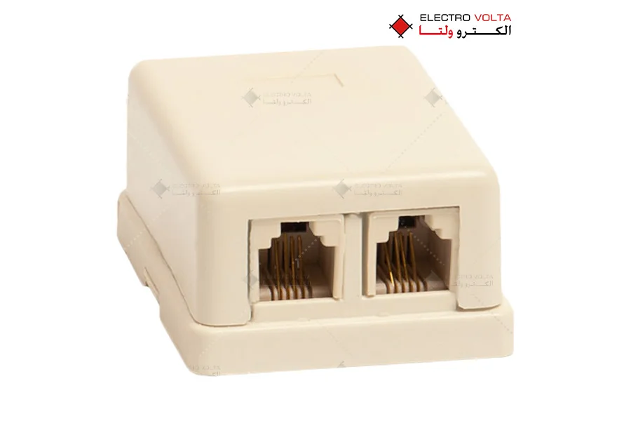 سوکت دوقلو روکار چسبی 1 سوکت دوقلو روکار چسبی