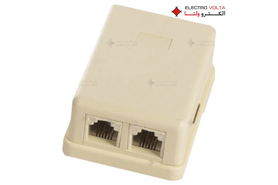 سوکت دوقلو روکار چسبی 2 سوکت دوقلو روکار چسبی