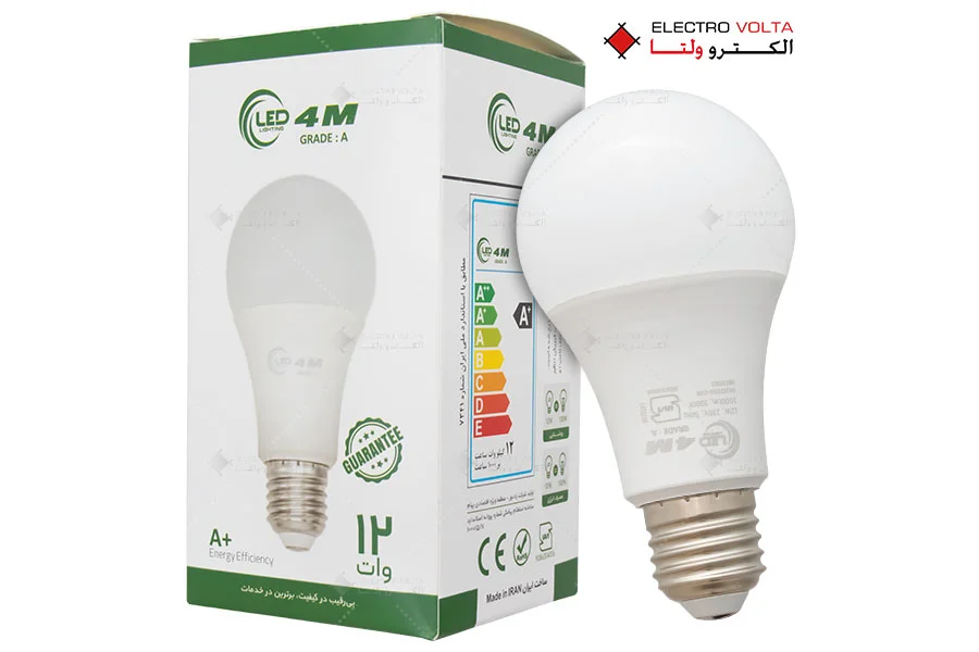 لامپ حبابی 12 وات LED 4M 3 لامپ ال ای دی حبابی 12 وات LED 4M