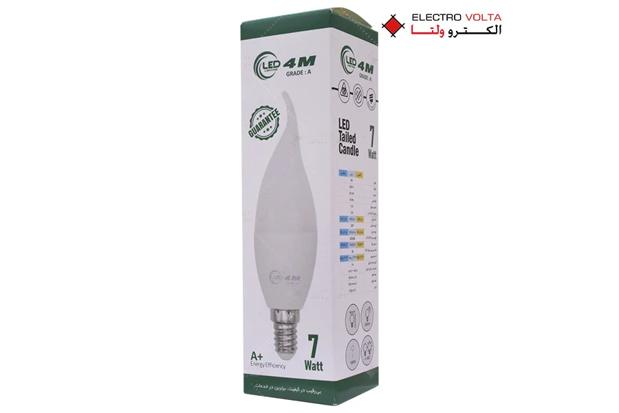 لامپ ال ای دی اشکی 7 وات LED 4M پایه E14