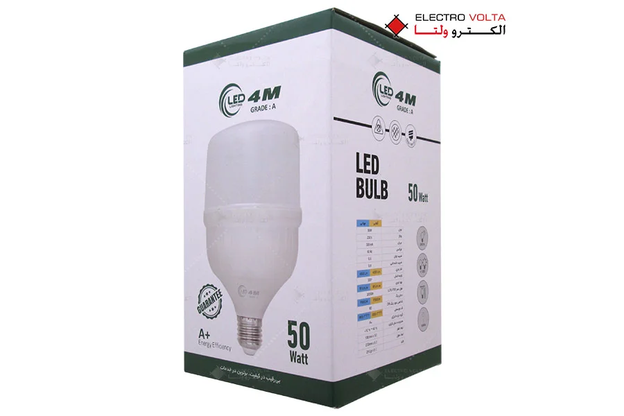 لامپ ال ای دی 50 وات LED 4M 2 لامپ ال ای دی 50 وات LED 4M پایه E27