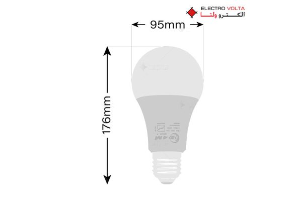 لامپ ال ای دی حبابی 25 وات LED 4M ابعاد