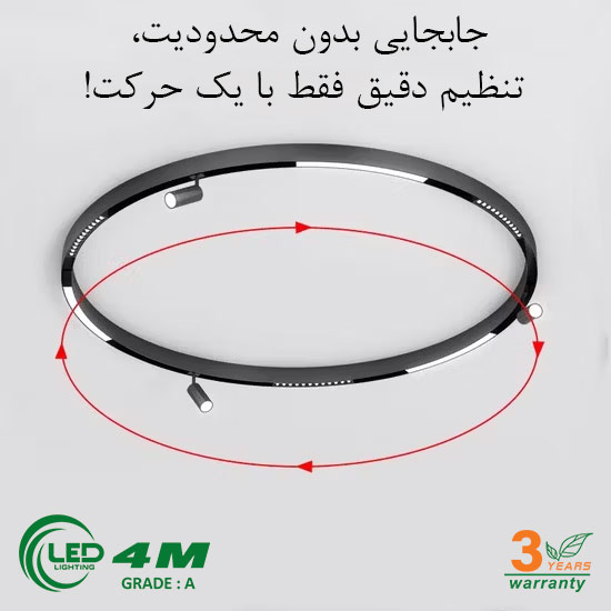 چراغ مگنتی جابجایی بدون محدودیت LED4M