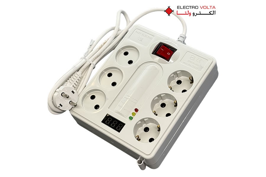 محافظ ولتاژ 6 خانه دیجیتال پارت الکتریک کابل 1.8 متری